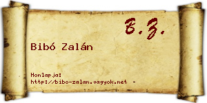 Bibó Zalán névjegykártya